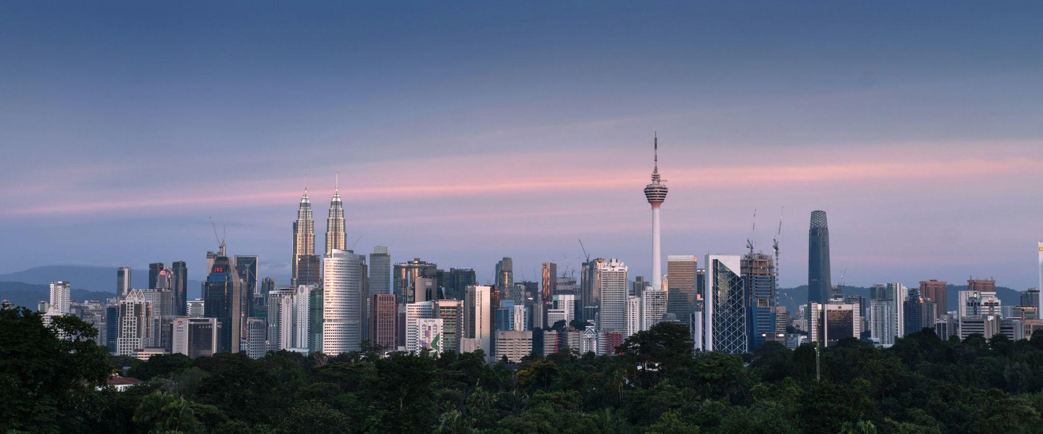 Kuala Lumpur city skyline at dusk